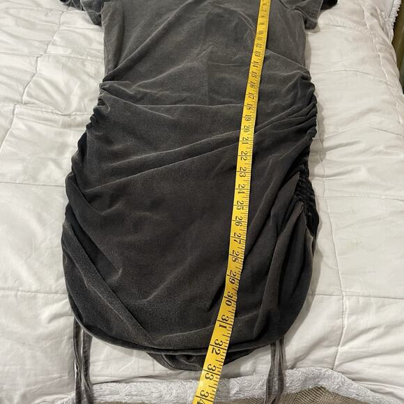Victorias Secret PINK Dress Women Size Small Gray Ruched Sides Cotton Bodycon - Picture 5 of 9